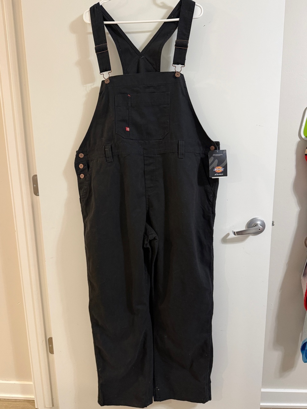 Dickies Black Women's Bib Overalls with Adjustable Straps